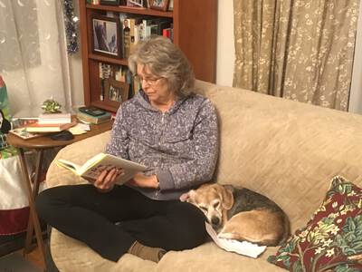 Hangin' out with mom